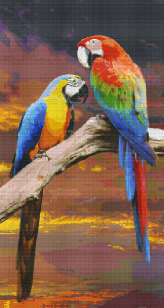 Scarlet Macaw Twenty-Four [24] Baseplate PixelHobby Mini-mosaic Art Kits